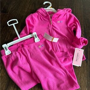 NWT - Juicy Couture Fuchsia Hoodie and Pants Set - 3T